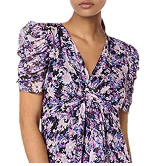 NWT- Shoshanna Marella Petitier Purple Floral Dress size 2 - Picture 4 of 5